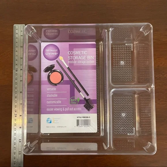 Acrylic cosmetic storage bin. NWT. - Picture 3 of 7